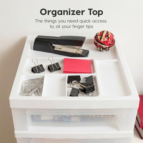 IRIS USA 10-Drawer Rolling Storage Cart, White/Clear - Image 6