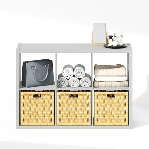 Furinno Cubic Extra Thick 6-Cube Closet Organizers and Storage, Light Grey - Image 6