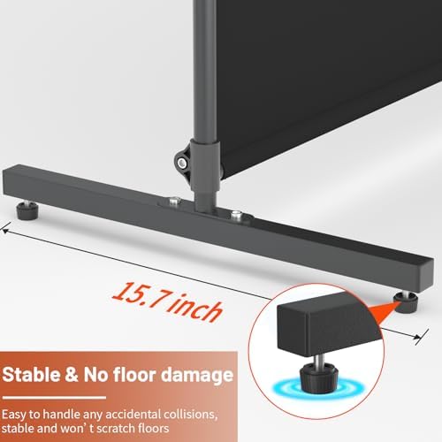 Room Divider, 72x72Inch Large Single Panel Privacy Screen with Thickened Fabric,Freestanding Partition Wall for Room Separation,Portable for Indoor Office,Bedroom,Studio Apartment, Black - Image 4