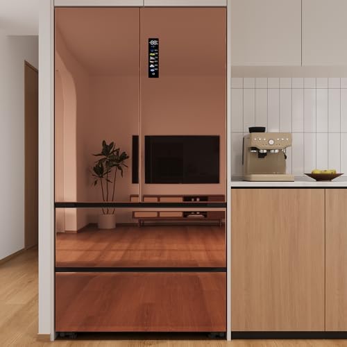 VaryPaper 15.7"x78.7" Champagne Gold Mirror Wallpaper Peel and Stick Mirror Contact Paper for Cabinets Self Adhesive Appliance Refrigerator Vinyl Wrap Flexible Mirrored Wall Stickers for Home Decor - Image 2