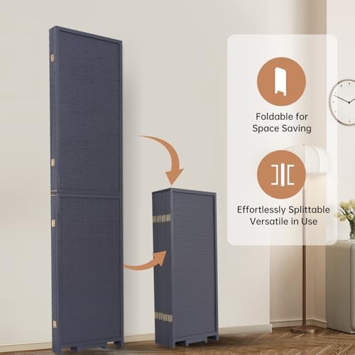 Room Divider Folding Privacy Screens,Hand-Made Natural Bamboo Room Dividers - Image 4