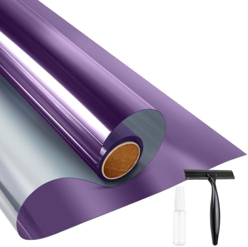 KESPEN Window Privacy Film One Way Static Cling Tint, Purple, 17.5InX16.4Ft by KESPENWINDOWFILMS