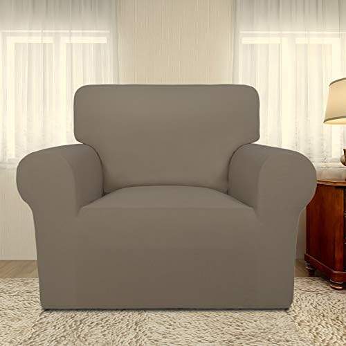 PureFit Super Stretch Chair Covers Fleece Couch Covers for Sofa Natural - Image 2