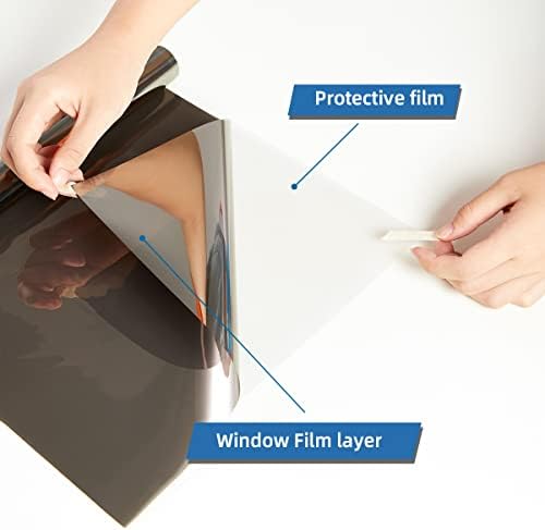 XIAWEI One Way Window Privacy Film with Tools, 35.4In×16.4Ft, Saturn Grey - Image 6