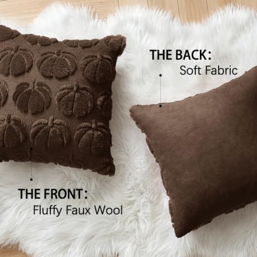 MIULEE Fall Pillow Covers Pumpkin Fall Decor 20x20 Reddish Brown - Image 6