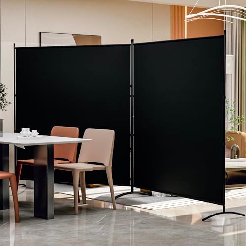 2 Panel Large Room Divider,Folding Privacy Screens for Room Partition,Black by YASRKML
