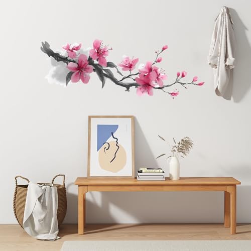 ANNA QUEEN Ink Cherry Blossom Branch Wall Decals | Peel and Stick Watercolor Floral Wall Stickers – Removable Asian Style Vinyl Wall Art for Bedroom, Living Room, Office & Zen Décor - Image 7