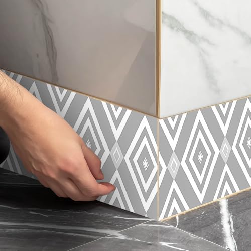 IVN Wallpaper Border Peel and Stick Wall Gray Geometric 4x196 Inch - Image 7