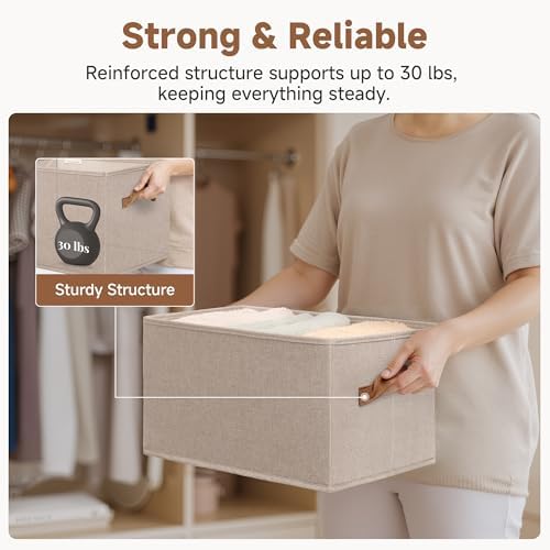 StorageWorks Closet Storage Bins, Brown & Beige, Large, 3-Pack - Image 5
