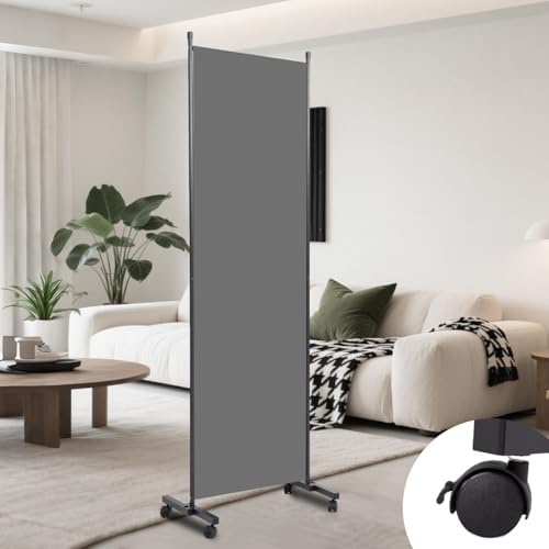 Folding Room Divider W/Wheels,Heavy Duty Base Privacy Screen Separator by YASRKML