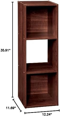 ClosetMaid Cubeicals 3 Cube Storage Shelf Organizer Bookshelf - Vertical/Horizontal, Easy Assembly - Dark Cherry Finish - Image 3