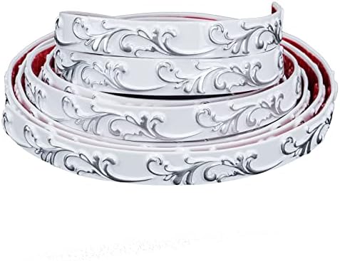 Flexible Molding Trim Wall Trim Self Adhesive, Peel and Stick Mirror Frame Border, Waterproof Bathroom Decor (White+Silver) by NeatiEase