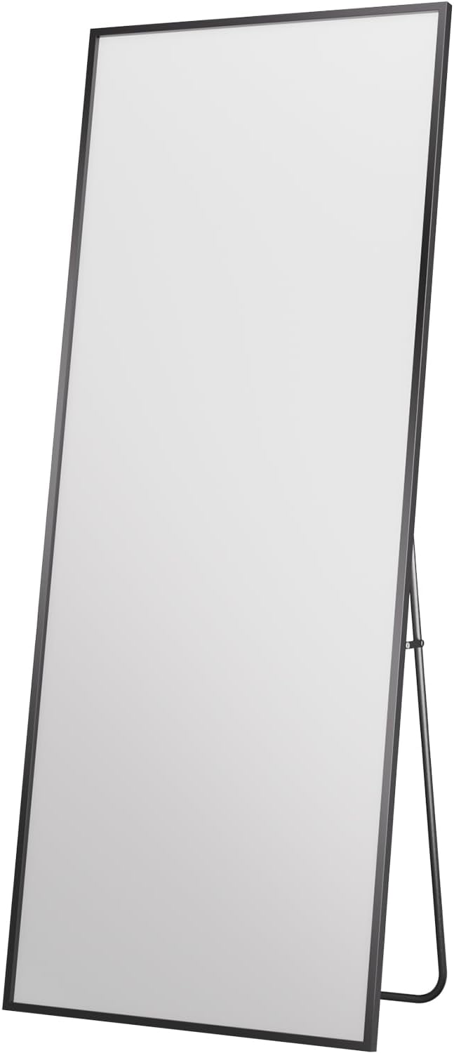 Antok Full Length Mirror, 76"x34" Floor Mirror with Stand, Black, Rect - Image 4