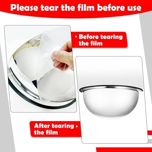2 Pcs Acrylic Half Dome Blindspot Mirror - 18" Diameter Safety Convex Mirror for Wall, Ceiling, Driveway, Outdoor, Hallway, Warehouse, Office - Image 5