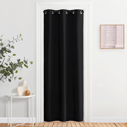 NICETOWN Black Room Divider Curtain for Doorway 34" Wide x 80" Long 1 Panel by NICETOWN
