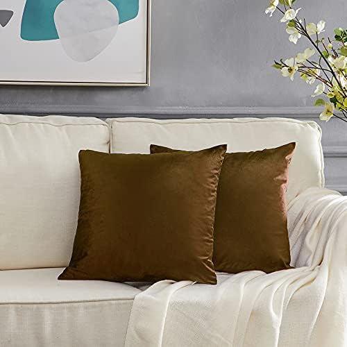 GIGIZAZA Chocolate Velvet Pillow Covers 26 x 26 Pillows Cover Pack of 2 by GIGIZAZAFocusingonhomedecoration