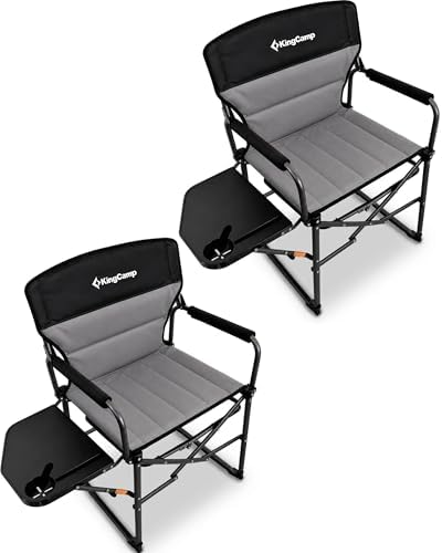 KingCamp 2 Pack Oversized Camping Directors Chairs, Heavy Duty 440lbs by KingCamp