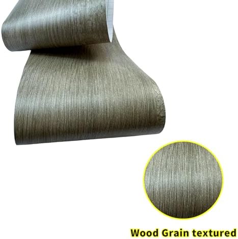Teemall 10M Wood Grain Removable PVC Waterproof Border Wall Decor Self Adhesive Kitchen Bathroom Tiles Sticker Wallpaper Mirror Frame Sticker (Gray) (Pack of 2) - Image 3