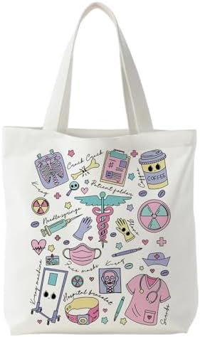 Nurse Canvas Tote Bag, Nurse Appreciation Gifts, Nursing School Gift Reusable Shopping Grocery Bags by Unknown