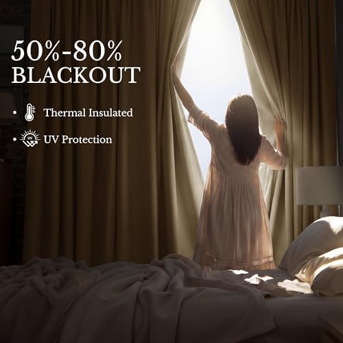 RYB HOME Closet Curtain with Straight Ceiling Track, Blackout, Privacy - Image 5