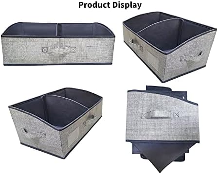 3 Packs Closet Storage Bins - Trapezoid Large Storage Box - Foldable Fabric Baskets for Organizing Clothes - Baby Toiletry, Toys, Towel, DVD, Book (Dark Grey, 20 x 11.2 x 8.3 inches) - Image 4