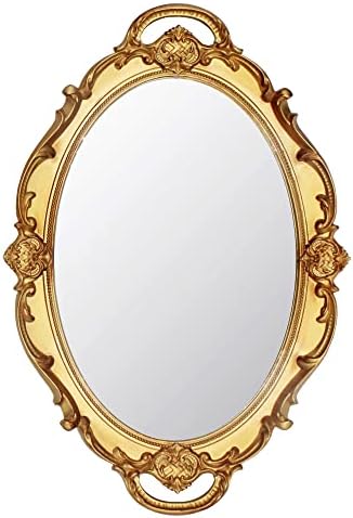 Eaoundm 14.5 x 10 inchs Smallest Oval Antique Mirror (Gold) by Eaoundm