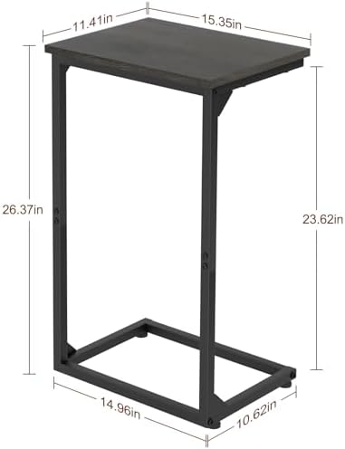 AMHANCIBLE Couch Side Table, 26.37" Tall C Shaped End Table Set of 2 - Image 3