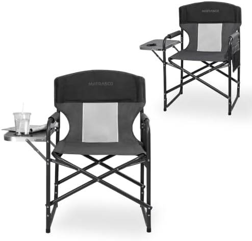 Oversized Director Camping Chair 2-Pack with Side Table, Black by Unknown