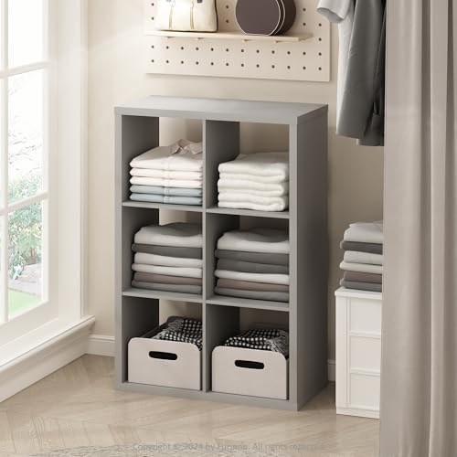 Furinno Cubic Extra Thick 6-Cube Closet Organizers and Storage, Light Grey by Furinno-FitsYourSpaceFitsYourBudget