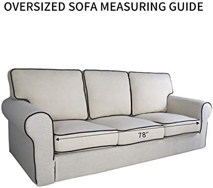 PureFit Stretch Oversized Couch Covers Fleece Sofa Slipcovers White - Image 6