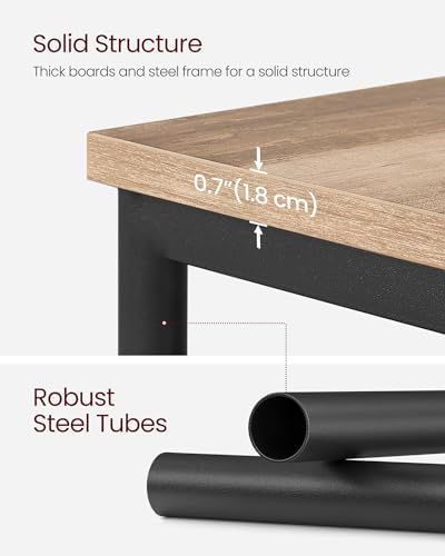 VASAGLE Side Table, Small End Table, Tall Nightstand, Steel Frame - Image 6
