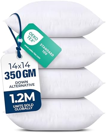 Utopia Bedding Throw Pillows, Decorative 14x14 Pillow Inserts, Set of 4 by UTOPIABEDDING