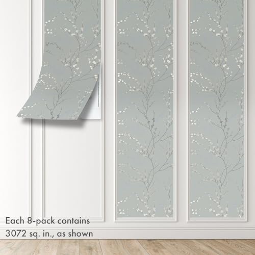 Peel and Stick Wallpaper Panels, West Coast Branch, 8-Pack | 16 x 24 in panel size; Covers up to 21.33 sq ft; Vinyl peel & stick; No paste needed; Great for walls, shelves & cabinets. - Image 7