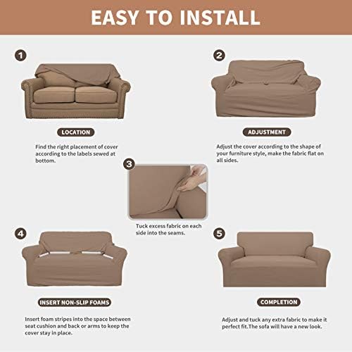 Easy-Going 100% Waterproof Oversized Loveseat Cover, Couch Cover for Sofa - Image 5