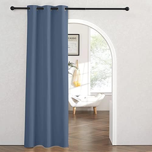 RYB Home Blackout Curtains Thermal Insulating Privacy Temporary Door Curtains for Bedroom Closet Doorway Accordion Door Interior Living Room Kids Nursery Dining, Wide 60 x Long 90 inch, Stone by RYBHOME
