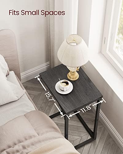 VASAGLE C-Shaped End Table Set of 2, Small Sofa Side Table with Metal Frame - Image 3