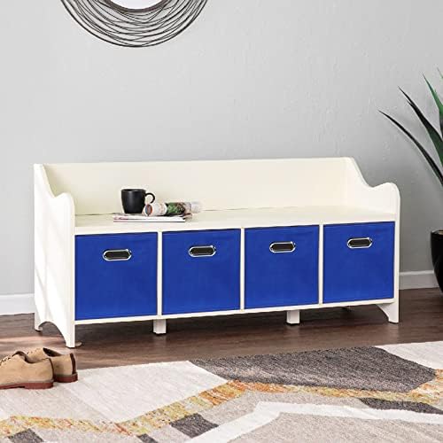 Fabric Cloth Storage Bins,Fabric Cube Bins Organizer with Dual Handles Foldable Cube Storage Baskets for Home Bedroom Storage,Set of 3,(Dark Blue) - Image 4
