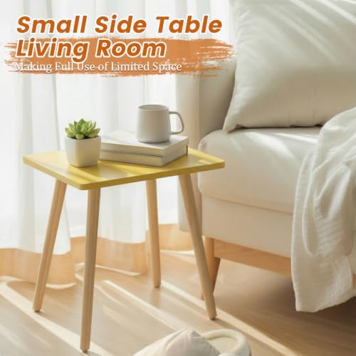 FORAOFUR Side Table, Small End Table Accent Living Room Bedroom Balcony Office, Modern Bedside Home Decor, Easy Assembly, (Yellow, 15.75D x 11.8W 16.54H in) - Image 4