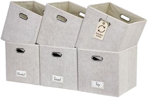 DECOMOMO Felt Storage Bins, 11 inch Cube Storage Bin with Labels by DECOMOMO