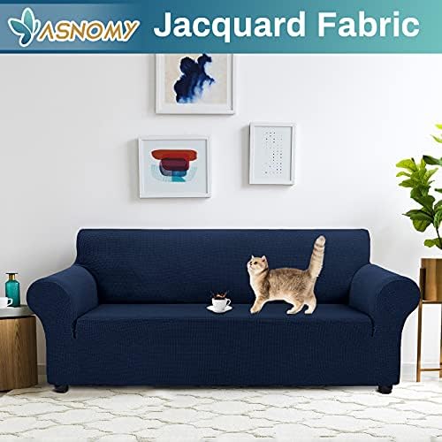 Asnomy Stretch Oversized Couch Covers for Sofa Slipcover,Navy Blue - Image 2