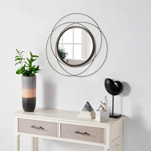 Circle Mirror Wall Decorative Metal Mirror Art Small Round Wall-Mounted Mirror Home Wall Decor for Bedroom Living Room Bathroom Entryway 16” x 16” - Image 5