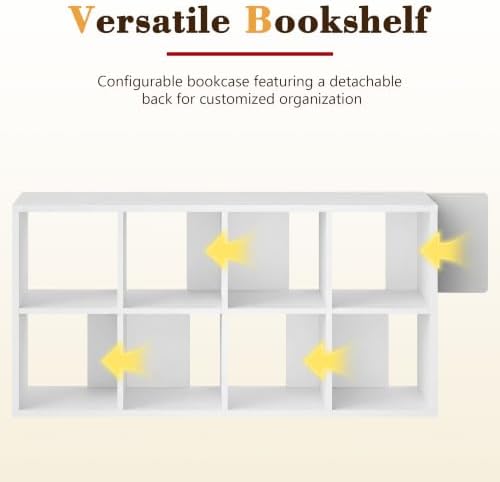 8 Cube Storage Organizer, Multifunctional Bookcase, White Cube Bookshelf - Image 5