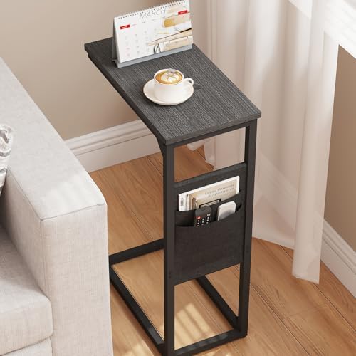 TUTOTAK C Shaped End Table, Side Table for Couch, Sofa Table - Image 7