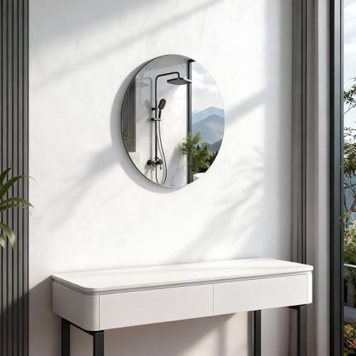 Oval Mirror, 16 x12in Acrylic Oval Bathroom Mirrors for Over Sink, Kids Safe Lightweight Unbreakable Frameless Wall-Mounted Mirrors Stickers for Makeup Home Workout Gym Hallway Dorm (1, 16×12inch) - Image 5