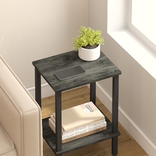 TUTOTAK End Table, Set of 2, Side Table, Nightstand, 2-Tier Storage Shelf - Image 2