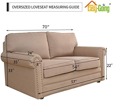 Easy-Going Stretch Oversized Loveseat Couch Covers Washable Peacock Blue - Image 5
