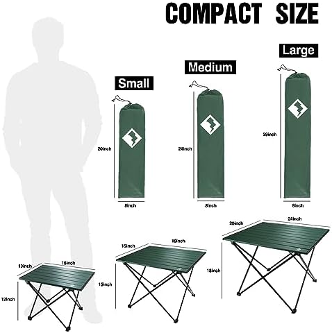 VILLEY Portable Camping Side Table, Ultralight Aluminum Folding Beach Table - Image 3