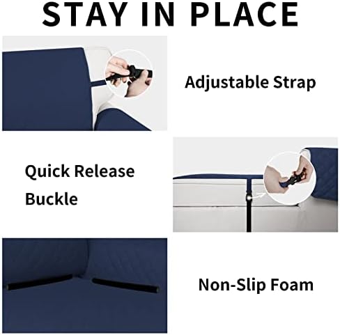 Easy-Going Reversible Couch Cover, Chaise Lounge, Navy/Navy - Image 3