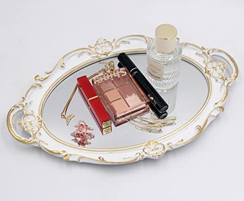 YCHMIR Vintage Mirror Small Wall Mirror 14.5 x 10 inchs Oval White - Image 5