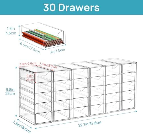 Vtopmart Acrylic Desk Organizer with 30 Drawers for Office, Makeup, Crafts - Image 2